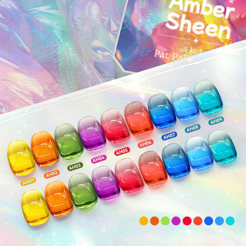 9 Colors 4 in 1 Pat Painting Gel Amber Sheen - Image 2
