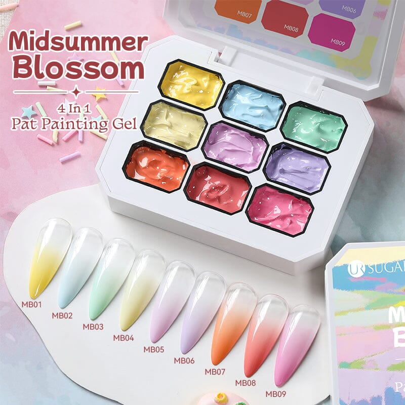 9 Colors 4 in 1 Pat Painting Gel Midsummer Blossom