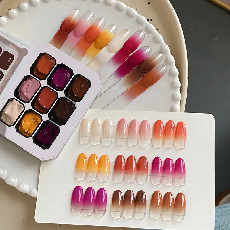 9 Colors 4 in 1 Pat Painting Gel Sunset Cove - Image 2