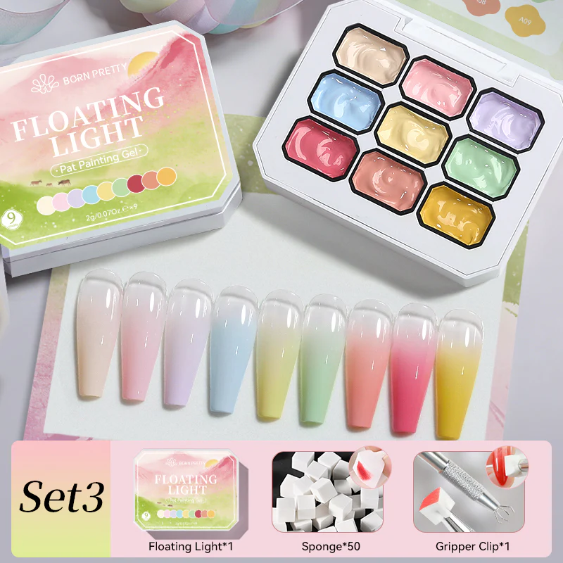 9 Colors Pat Painting Gel with Tooks Kit #03