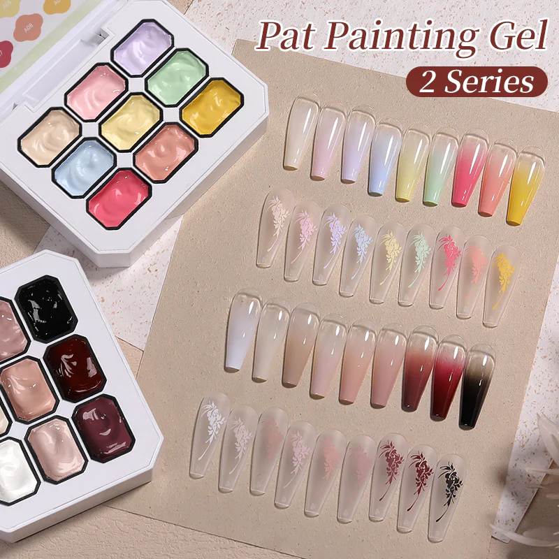 9 Colors Pat Painting Gel with Tooks Kit #01 - Image 5