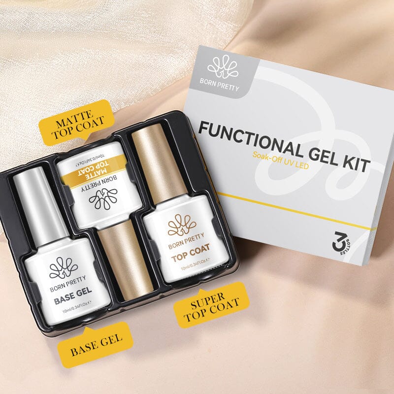Base Gel & Super & Matte Top Coat Set 10ml - Image 2