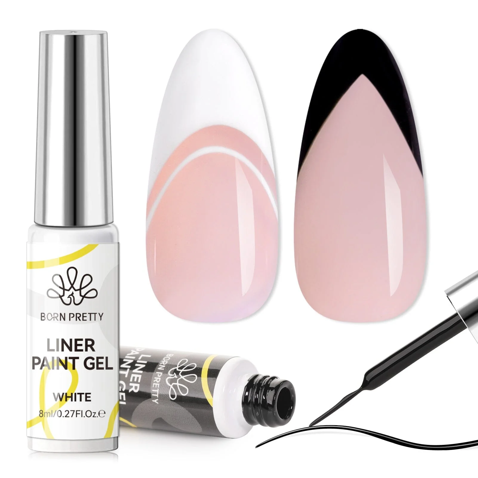 Black & White Liner Paint Gel 8ml - Image 9