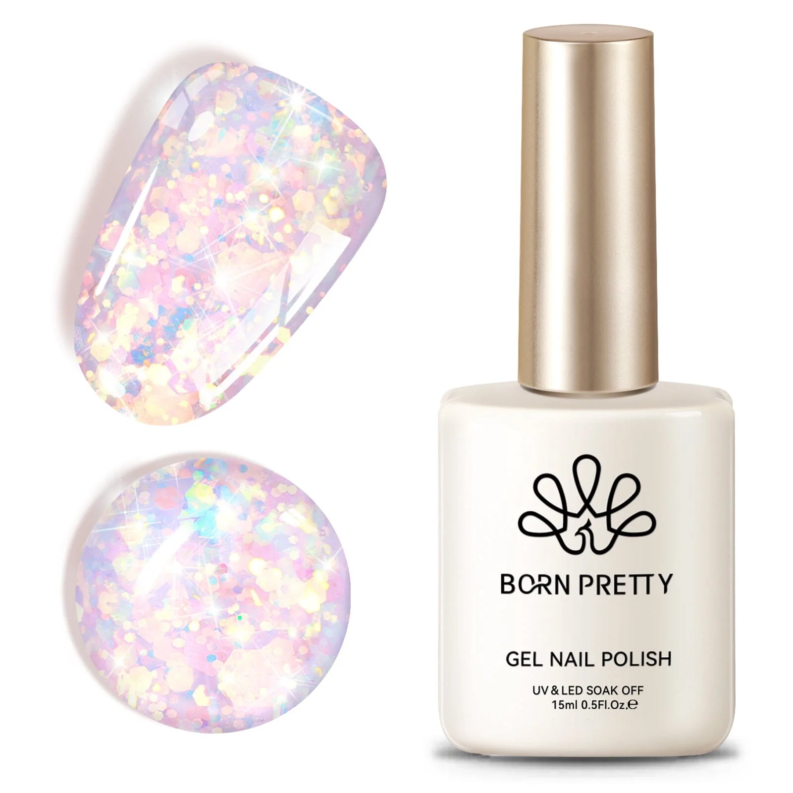AB Color Glitter Sequins Gel Polish 15ml - Image 10