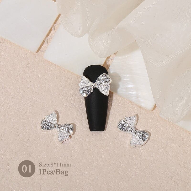 Butterfly Heart Metal Rhinestones Pearl Nail Decoration - Image 10