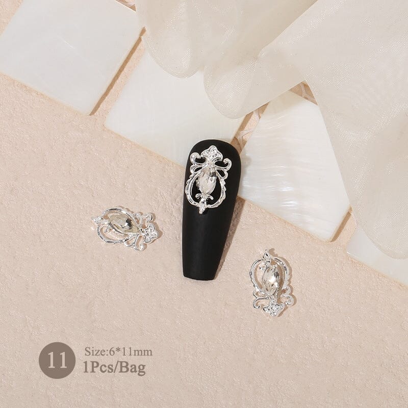 Butterfly Heart Metal Rhinestones Pearl Nail Decoration - Image 12