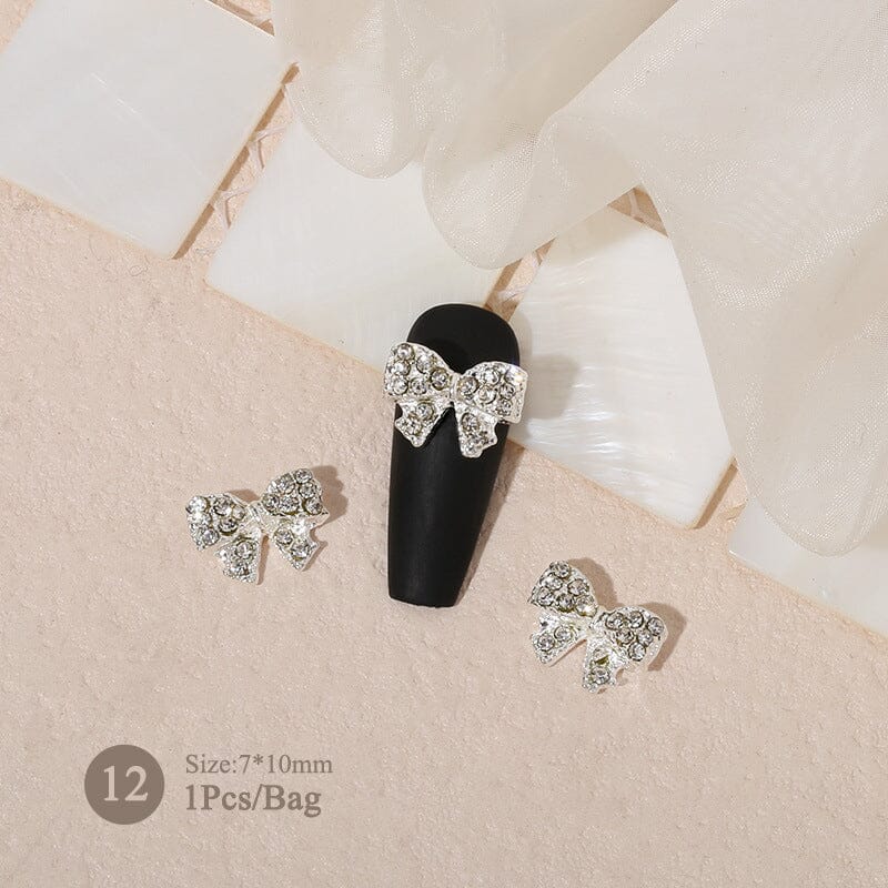 Butterfly Heart Metal Rhinestones Pearl Nail Decoration - Image 13