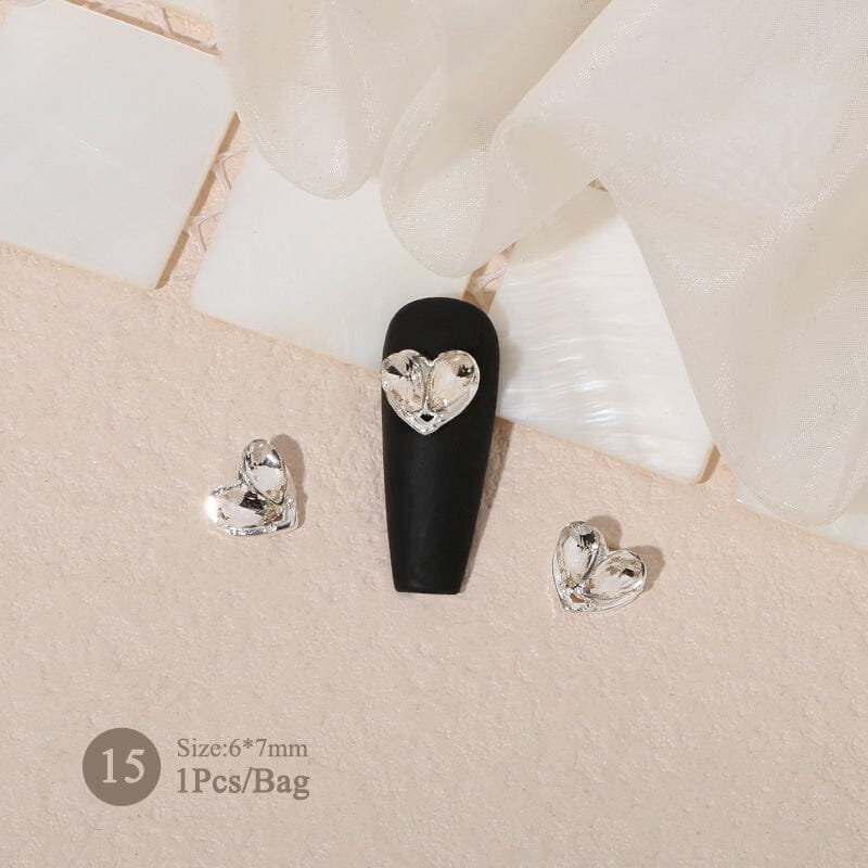 Butterfly Heart Metal Rhinestones Pearl Nail Decoration - Image 15