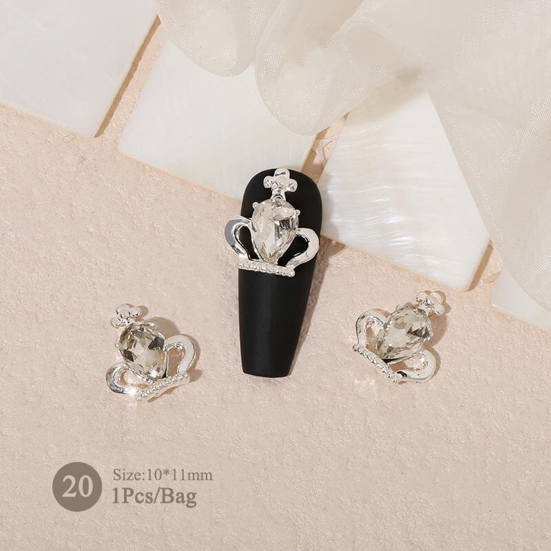Butterfly Heart Metal Rhinestones Pearl Nail Decoration - Image 21