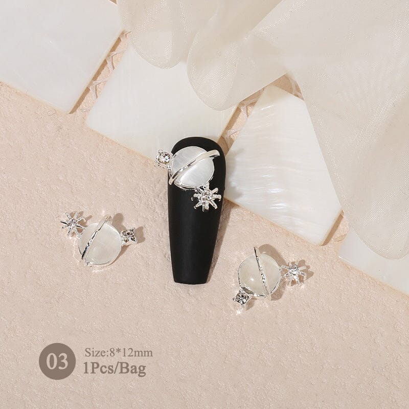 Butterfly Heart Metal Rhinestones Pearl Nail Decoration - Image 25