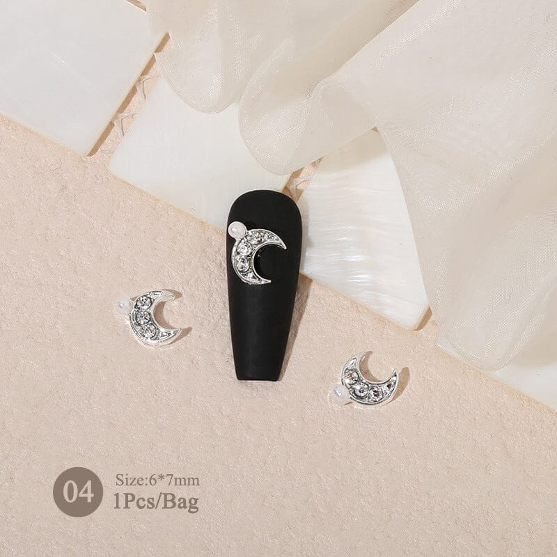 Butterfly Heart Metal Rhinestones Pearl Nail Decoration - Image 26