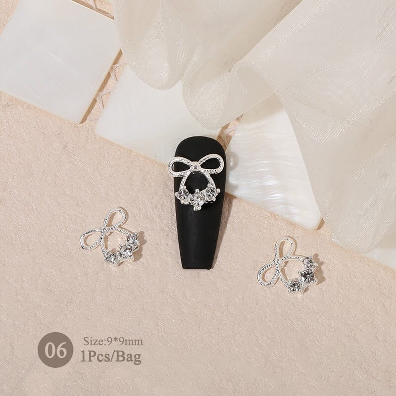 Butterfly Heart Metal Rhinestones Pearl Nail Decoration - Image 28