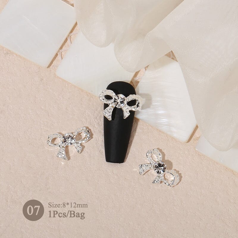 Butterfly Heart Metal Rhinestones Pearl Nail Decoration - Image 29