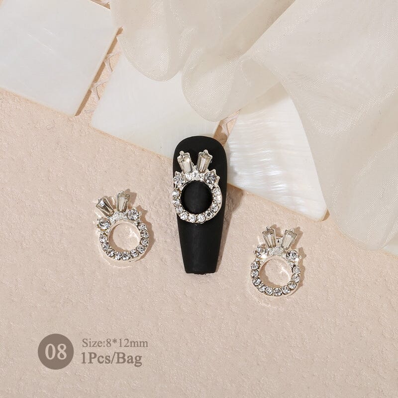 Butterfly Heart Metal Rhinestones Pearl Nail Decoration - Image 30