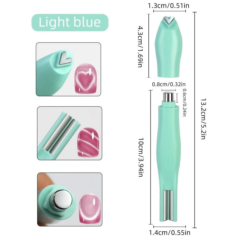 Detachable Magnetic Stick Heart Snake Pattern Light Blue - Image 3