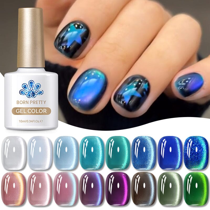 Cat Magnetic Gel Polish White Blue Green Colors 10ml - Image 10