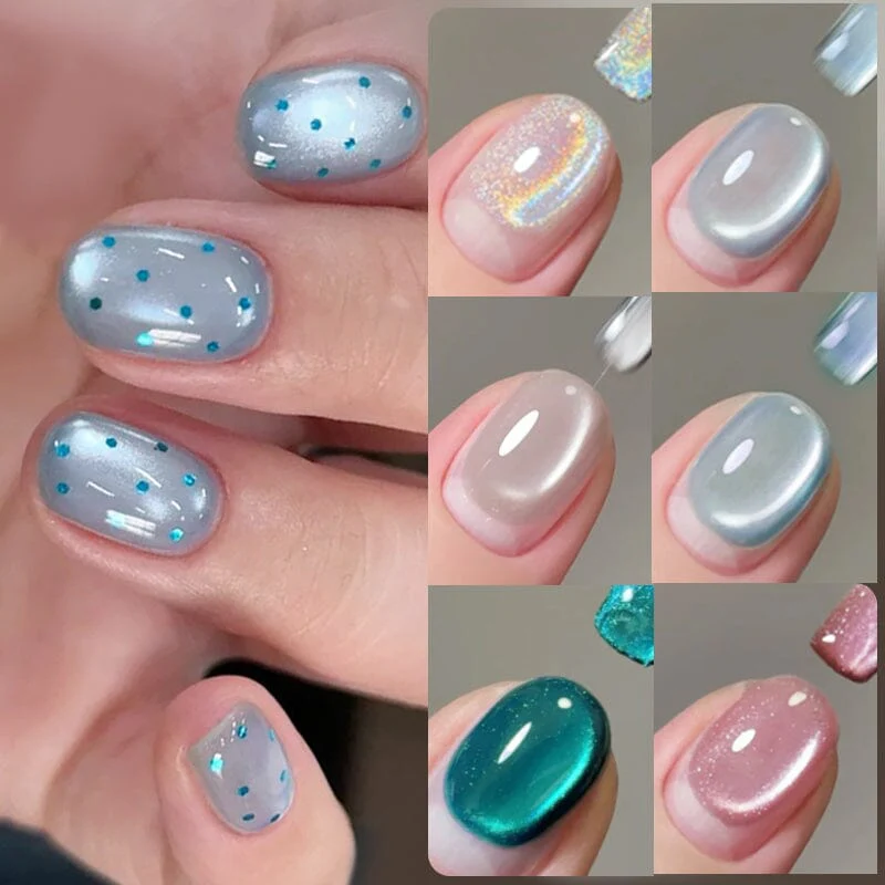 Cat Magnetic Gel Polish White Blue Green Colors 10ml - Image 11