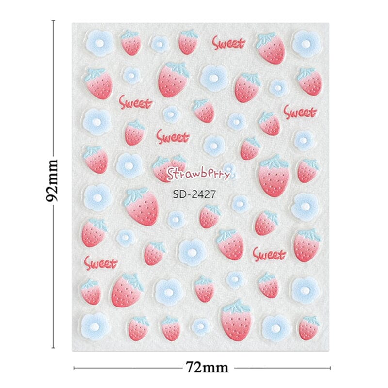 Cherry Strawberry 3D Nail Stickers - Image 10