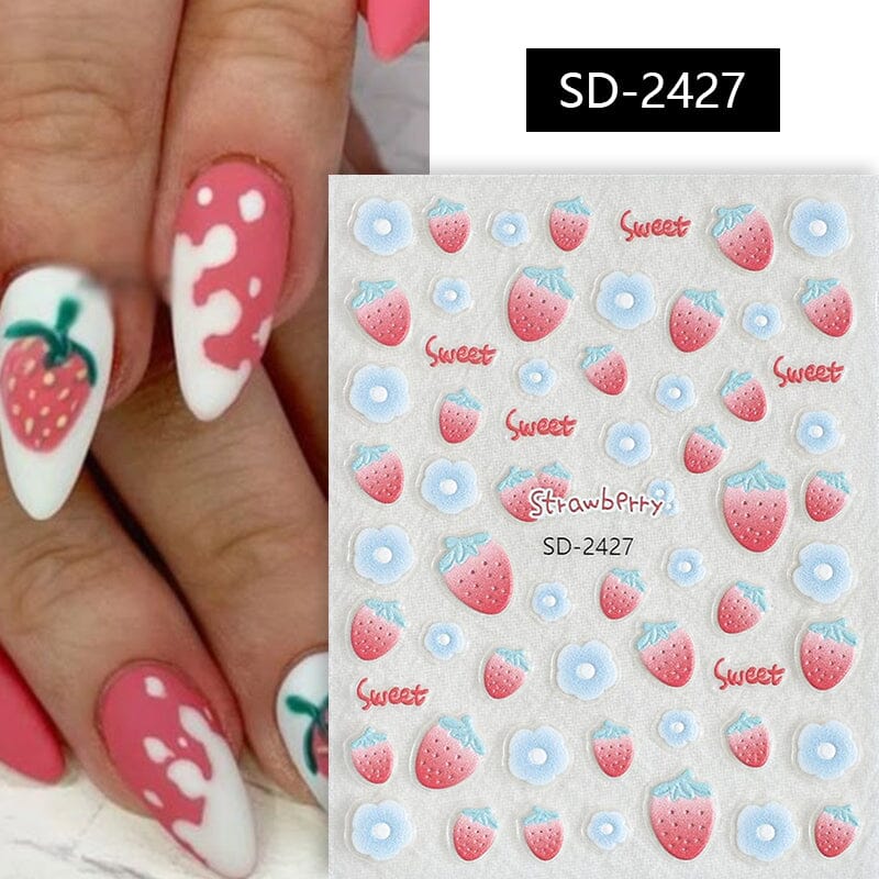Cherry Strawberry 3D Nail Stickers - Image 21