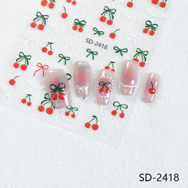 Cherry Strawberry 3D Nail Stickers - Image 23