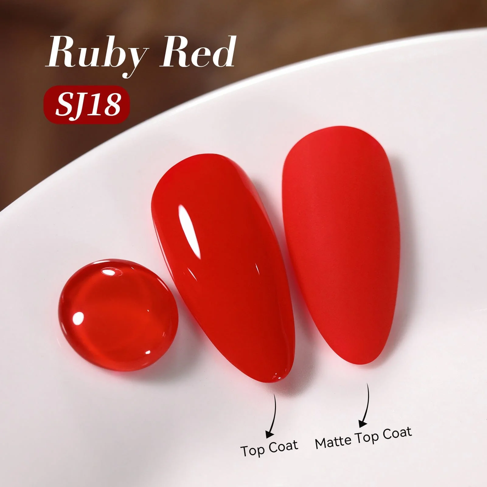 Color Nail Gel SJ18 Ruby Red 15ml - Image 4