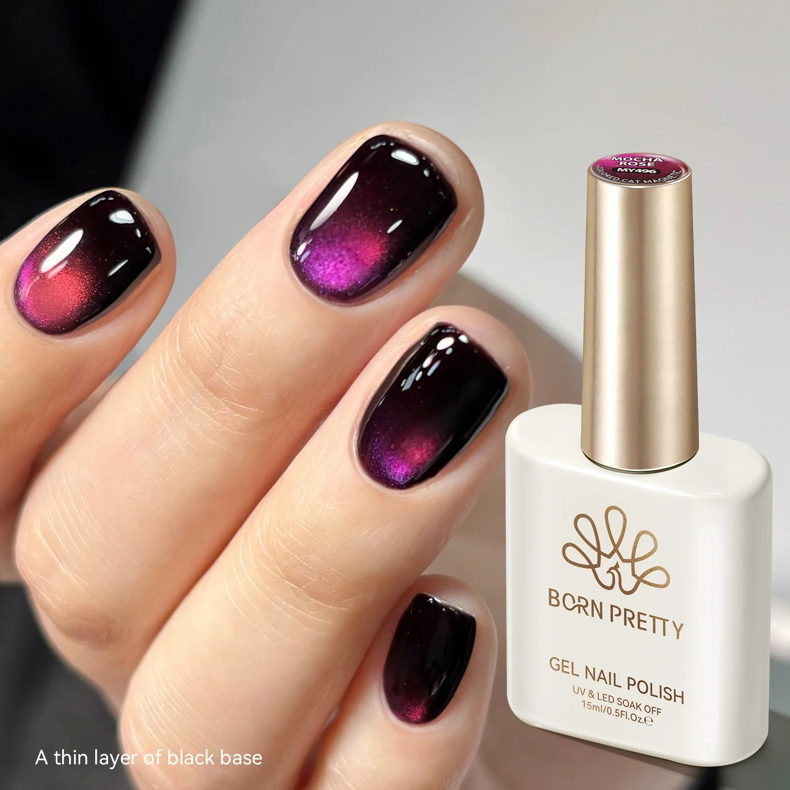 Colored Cat Magnetic Gel MY496 Mocha Rose 15ml - Image 3