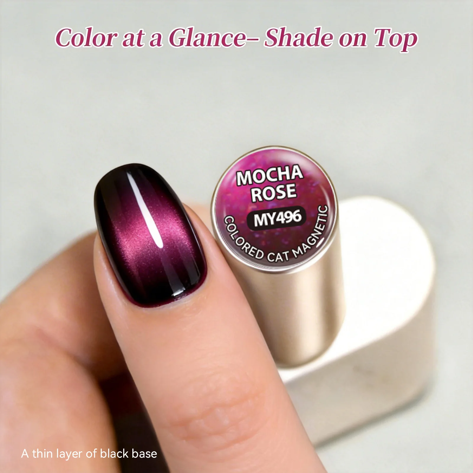 Colored Cat Magnetic Gel MY496 Mocha Rose 15ml - Image 4