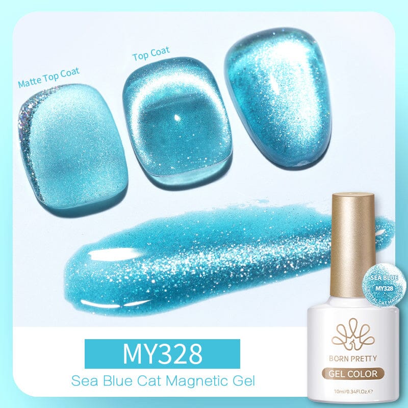 Crystal Cat Magnetic Gel MY328 Sea Blue 10ml - Image 4