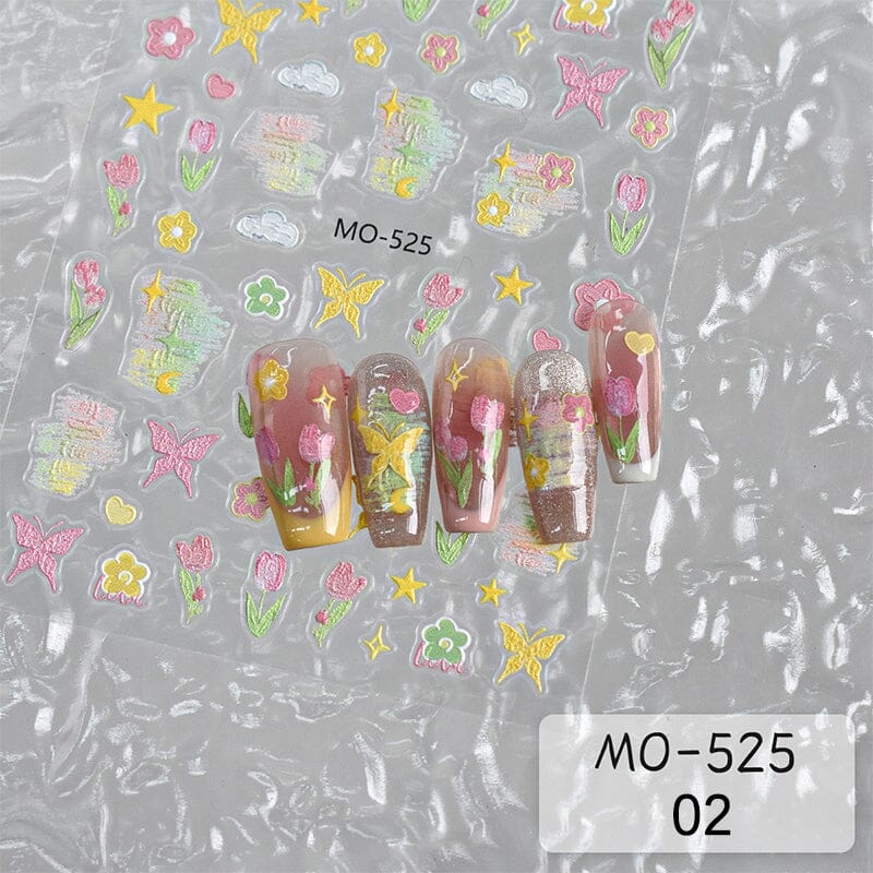 Daisy Tulip Flowers 3D Nail Sticker MO-524/525/526 - Image 9