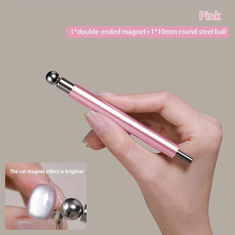 Double Head Cat Magnet Stick Pink Gold Silver - Image 13