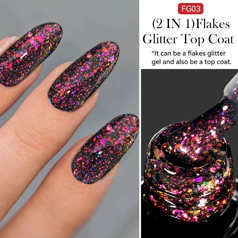 Flakes Glitter Top Coat FG03 7ml - Image 2