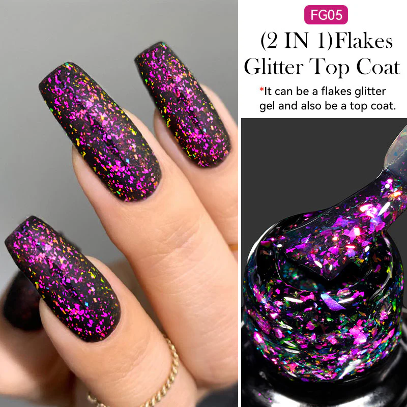 Flakes Glitter Top Coat FG05 7ml - Image 2