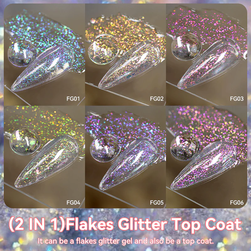 Flakes Glitter Top Coat FG02 7ml - Image 10