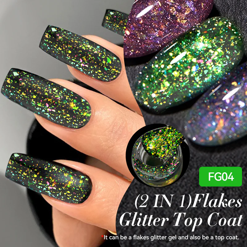 Flakes Glitter Top Coat FG02 7ml - Image 14