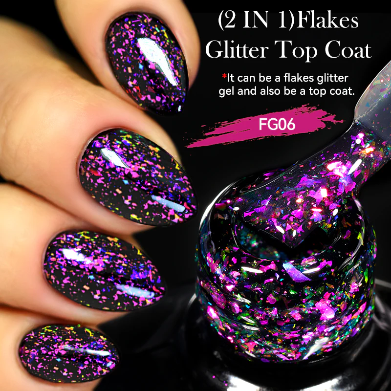 Flakes Glitter Top Coat FG02 7ml - Image 16