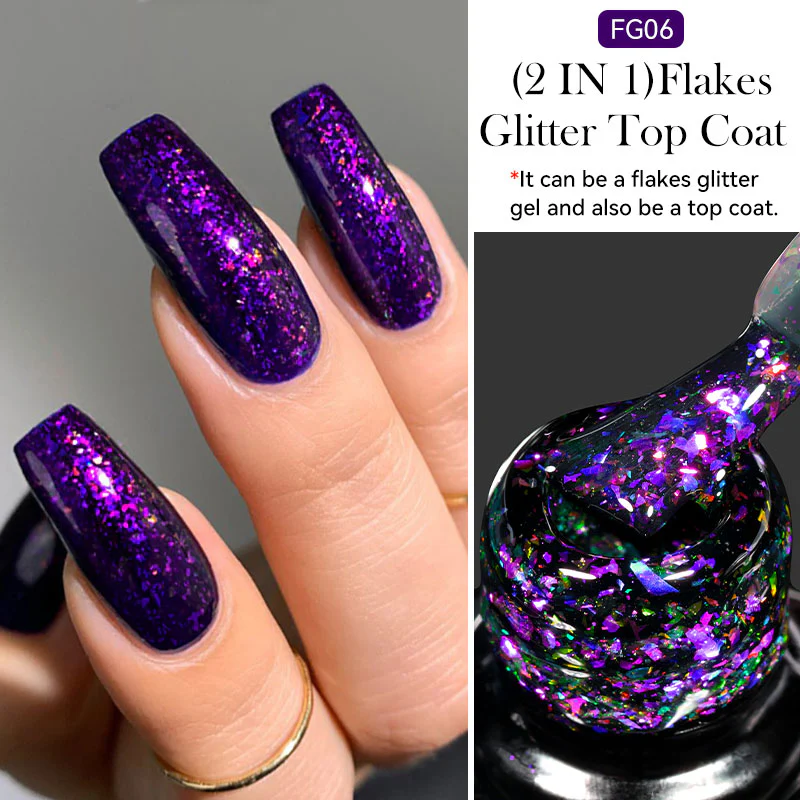 Flakes Glitter Top Coat FG06 7ml - Image 2