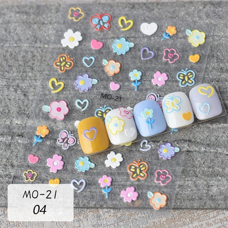 Flower Cartoon 3D Nail Stickers MO-18-21 - Image 11