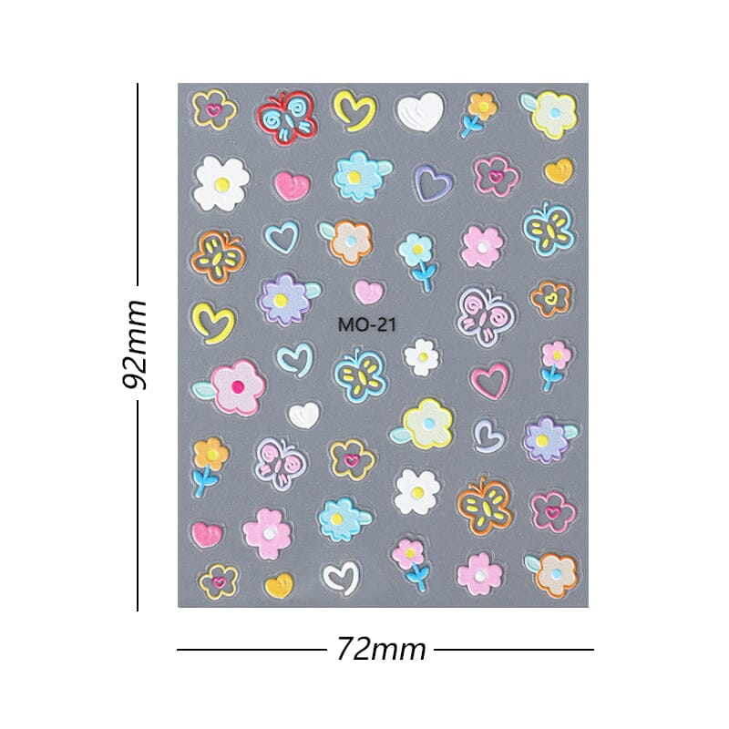 Flower Cartoon 3D Nail Stickers MO-18-21 - Image 6