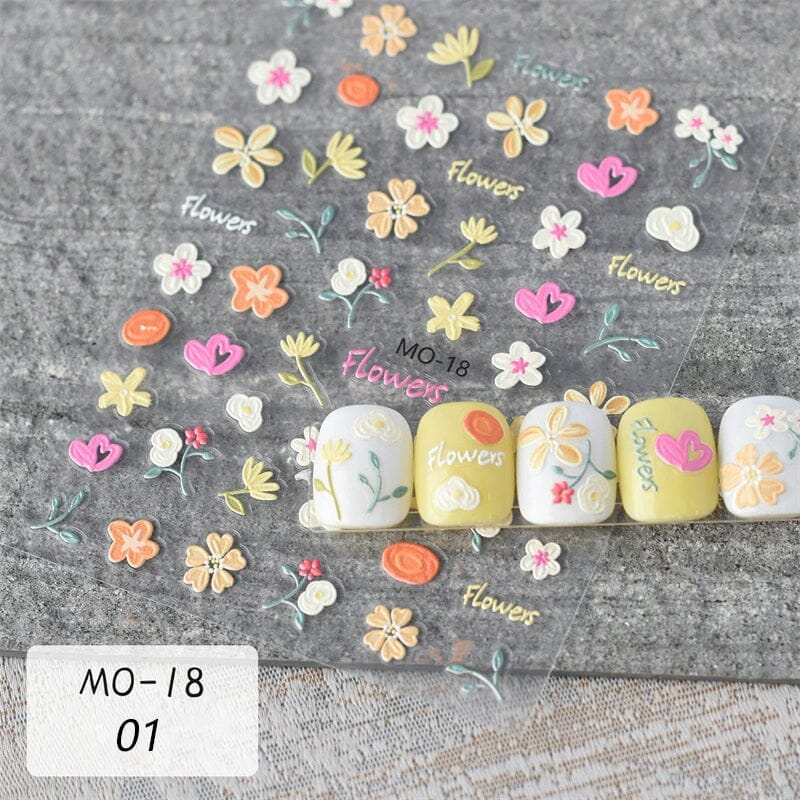 Flower Cartoon 3D Nail Stickers MO-18-21 - Image 8