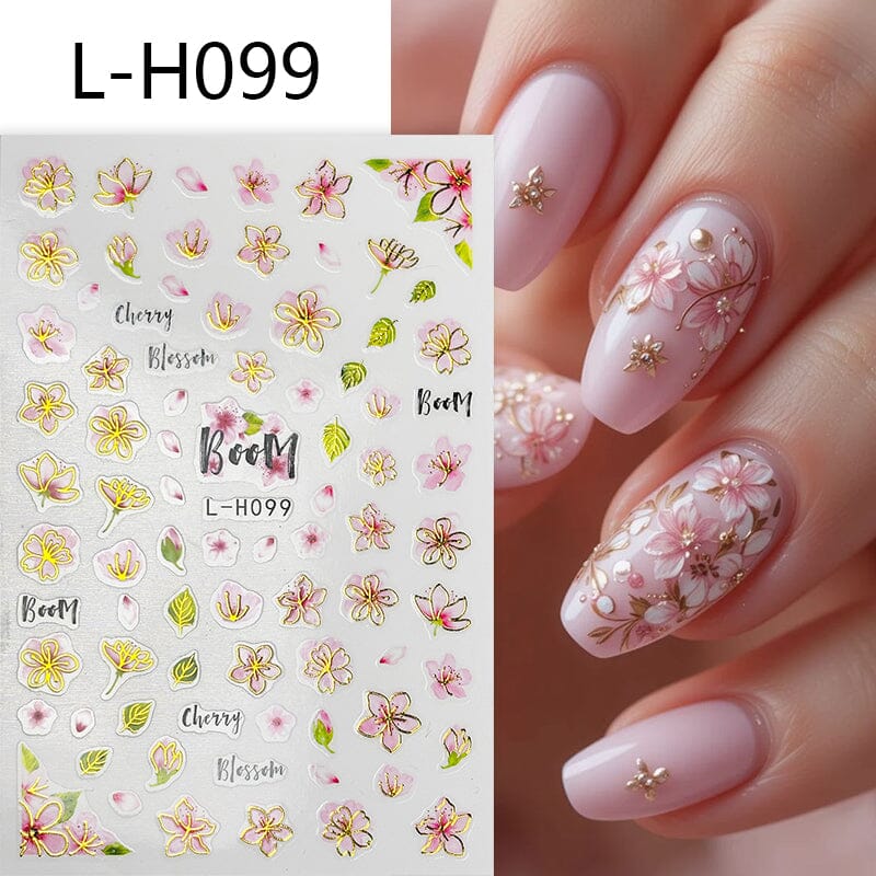 Flowers 3D Nail Sticker L-H Series - Image 10