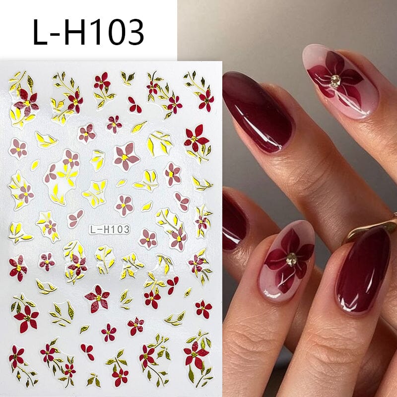 Flowers 3D Nail Sticker L-H Series - Image 14