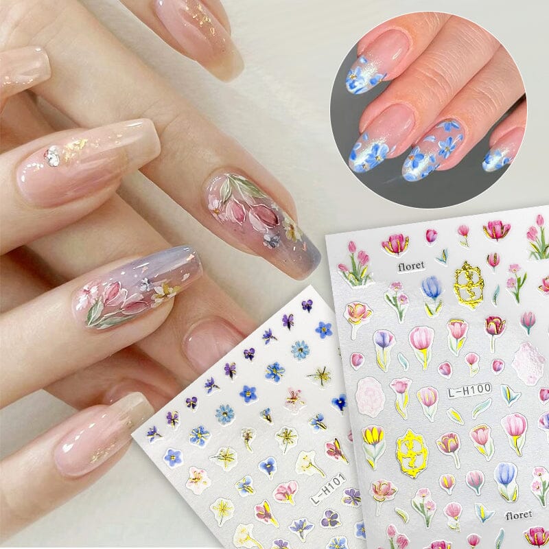 Flowers 3D Nail Sticker L-H Series - Image 2