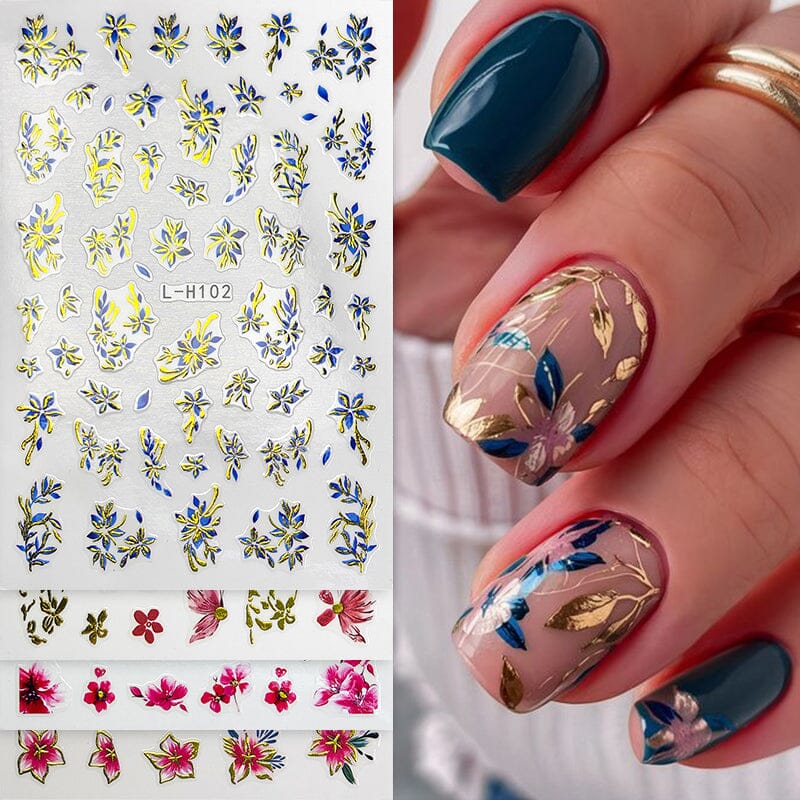 Flowers 3D Nail Sticker L-H Series - Image 4