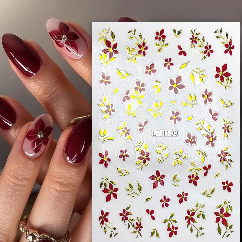 Flowers 3D Nail Sticker L-H Series - Image 5