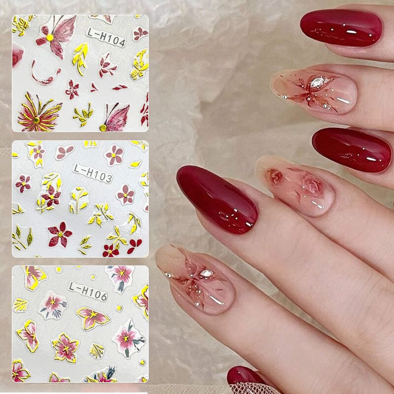 Flowers 3D Nail Sticker L-H Series - Image 6