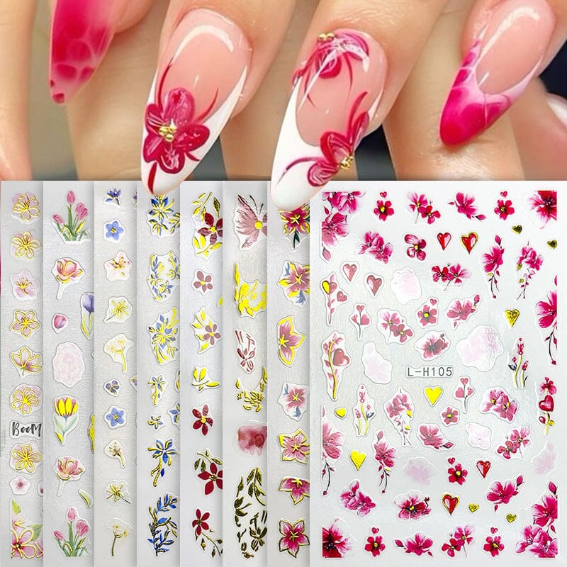 Flowers 3D Nail Sticker L-H Series - Image 7