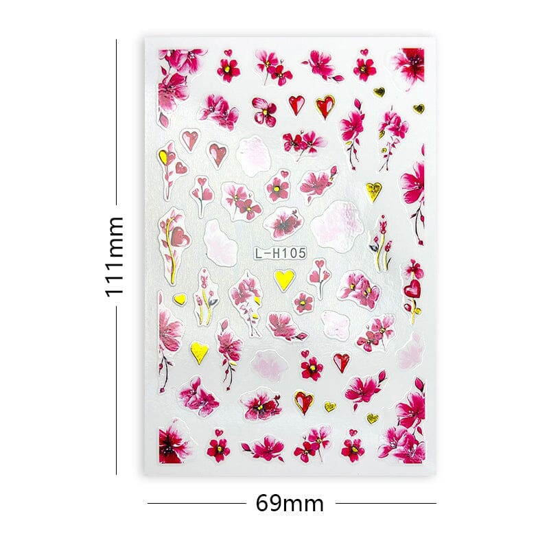 Flowers 3D Nail Sticker L-H Series - Image 9