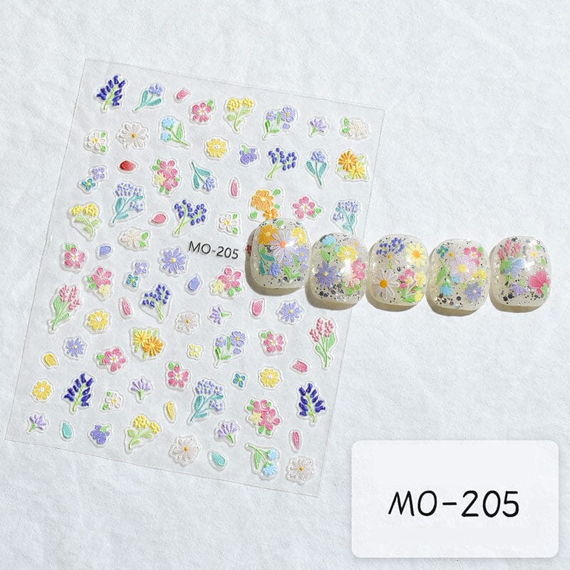 Flowers 3D Nail Sticker MO-205 - Image 2