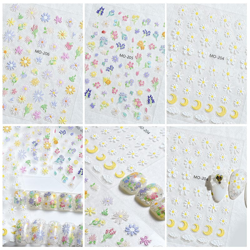 Flowers 3D Nail Sticker MO-205 - Image 9