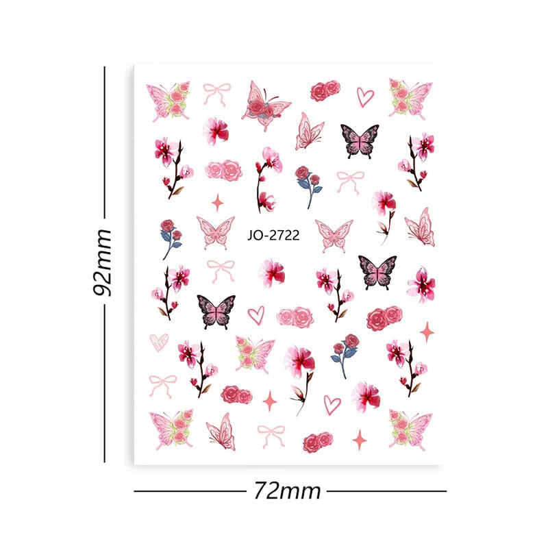Flowers Butterfly 3D Nail Sticker JO-2715-2725 - Image 13